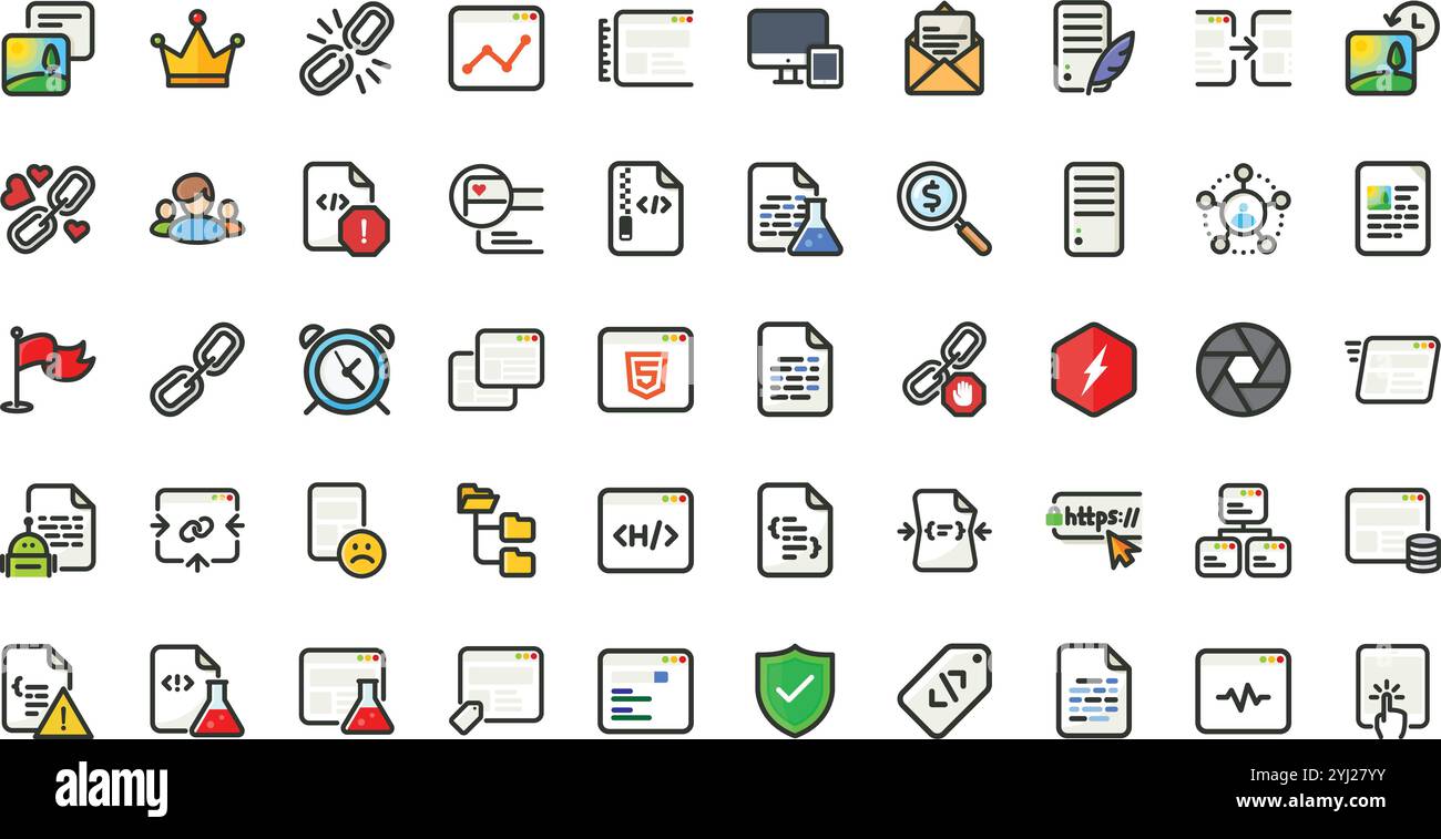 Raccolta di icone vettoriali di alta qualità con traccia modificabile. Ideale per progetti professionali e creativi. Illustrazione Vettoriale