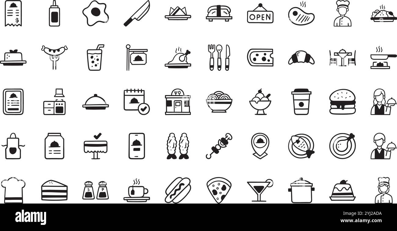 Raccolta di icone vettoriali di alta qualità con traccia modificabile. Ideale per progetti professionali e creativi. Illustrazione Vettoriale