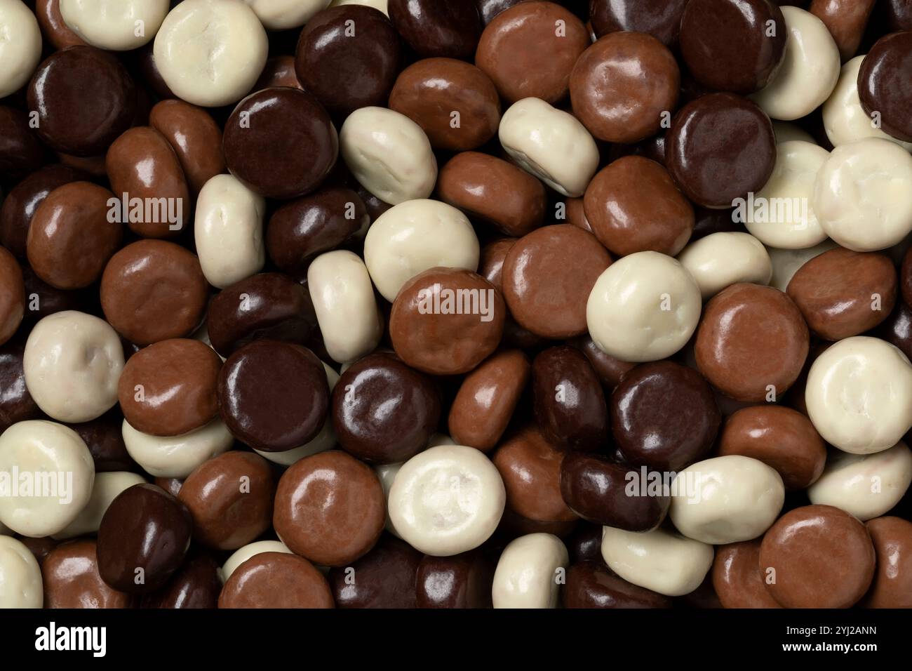 Miscela di tradizionale kruidnoten olandese ricoperto di cioccolato, biscotti al pan di zenzero, primo piano come sfondo Foto Stock