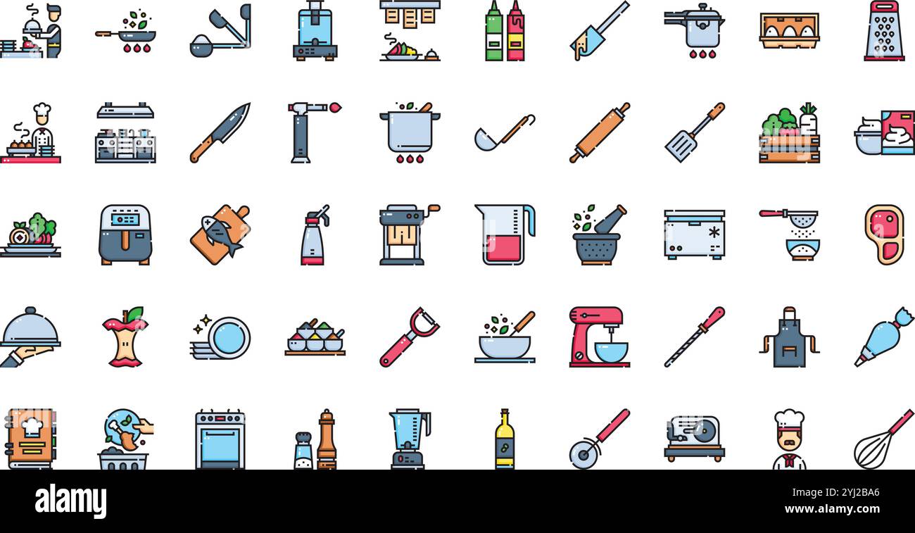 Raccolta di icone vettoriali di alta qualità con traccia modificabile. Ideale per progetti professionali e creativi. Illustrazione Vettoriale