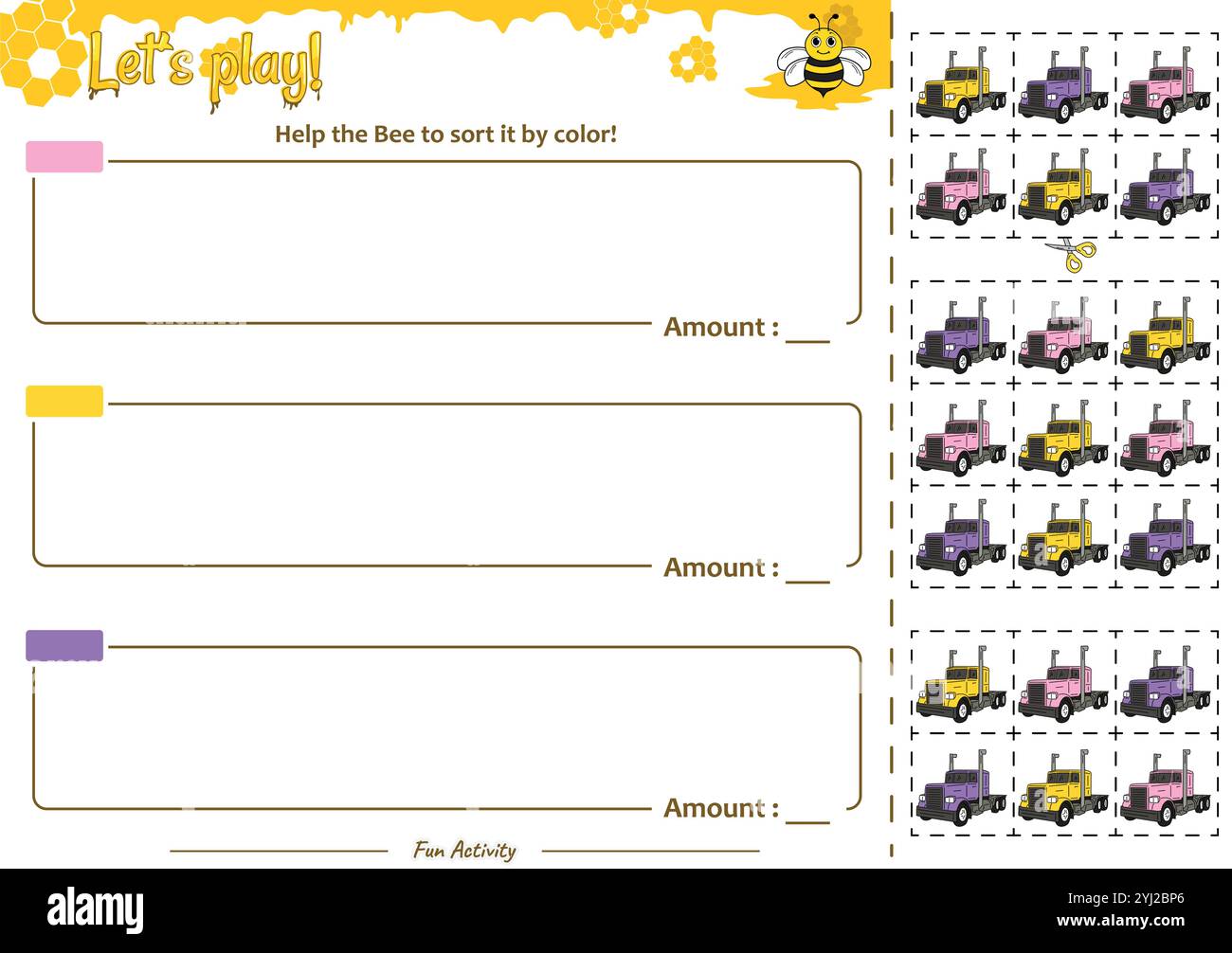 Il gioco di smistamento aiuta i Bee a sistemarlo Illustrazione Vettoriale