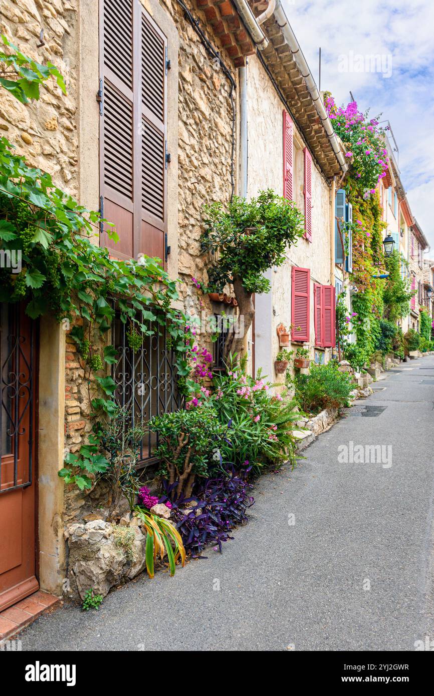 Vecchi edifici in pietra ad Antibes, Provence-Alpes-Côte d'Azur, Francia Foto Stock