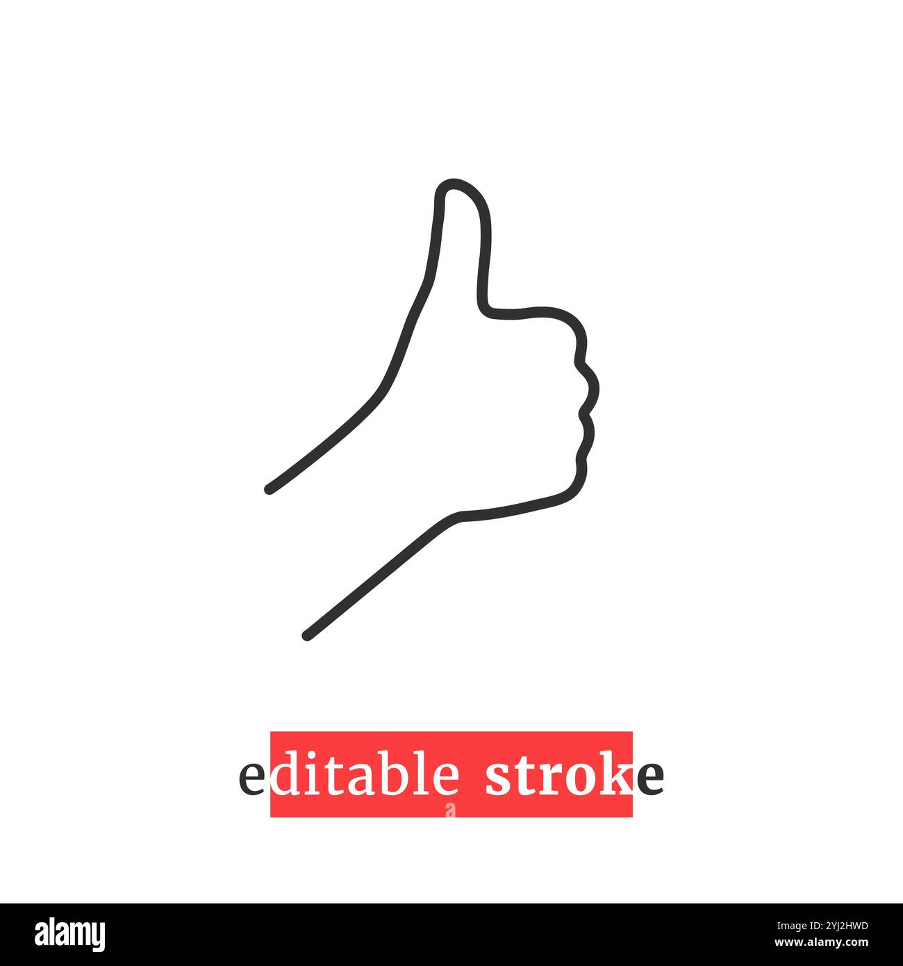 icona con il pollice in alto per un tratto modificabile minimo Illustrazione Vettoriale