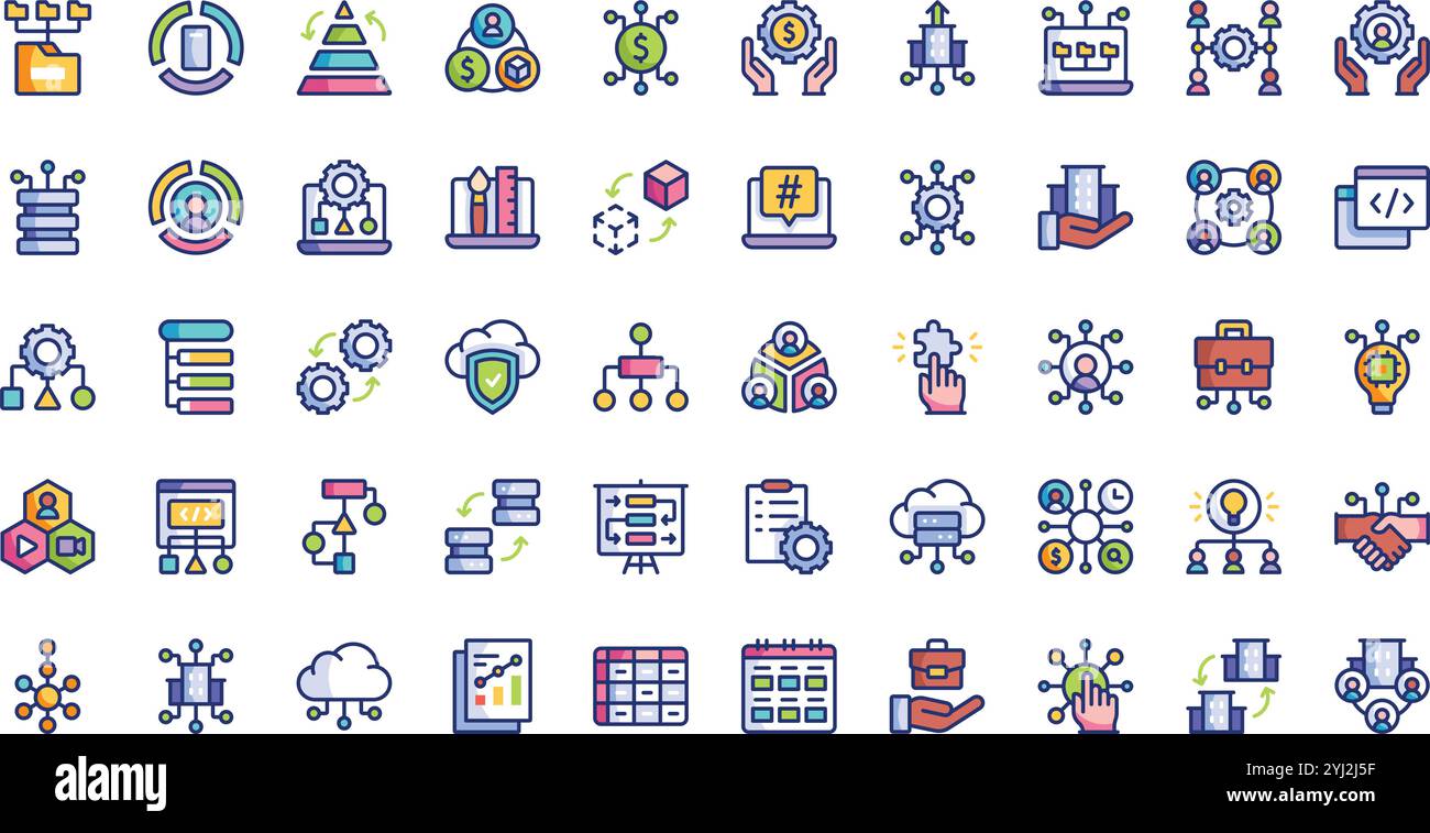 Raccolta di icone vettoriali di alta qualità con traccia modificabile. Ideale per progetti professionali e creativi. Illustrazione Vettoriale