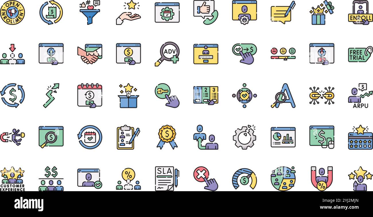 Raccolta di icone vettoriali di alta qualità con traccia modificabile. Ideale per progetti professionali e creativi. Illustrazione Vettoriale