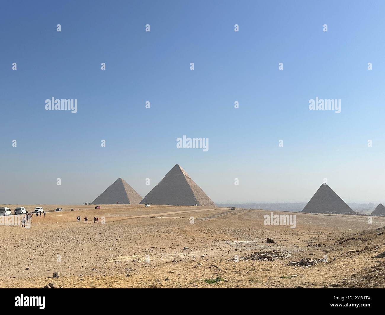 Le 3 piramidi di Giza Foto Stock