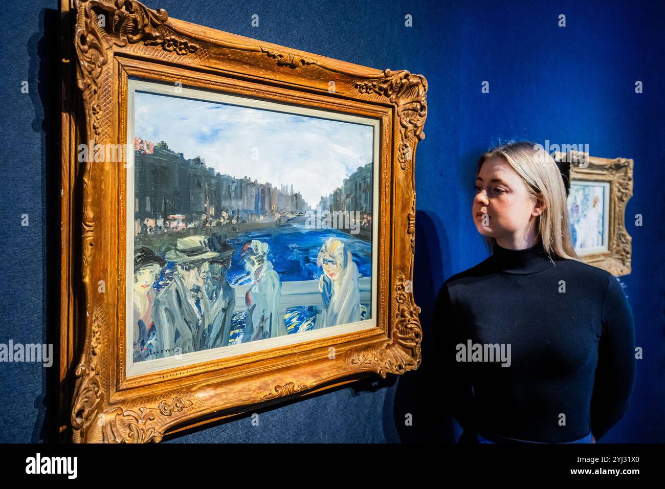 Londra, Regno Unito. 13 novembre 2024. Jack Butler Yeats, R.H.A., o'Connell Bridge, stima: GBP 400.000 - GBP 600.000 - Anteprima della collezione privata di Mary e Alan Hobart vendita a Christie's, Londra. La vendita si svolgerà la sera del 19 novembre. Crediti: Guy Bell/Alamy Live News Foto Stock