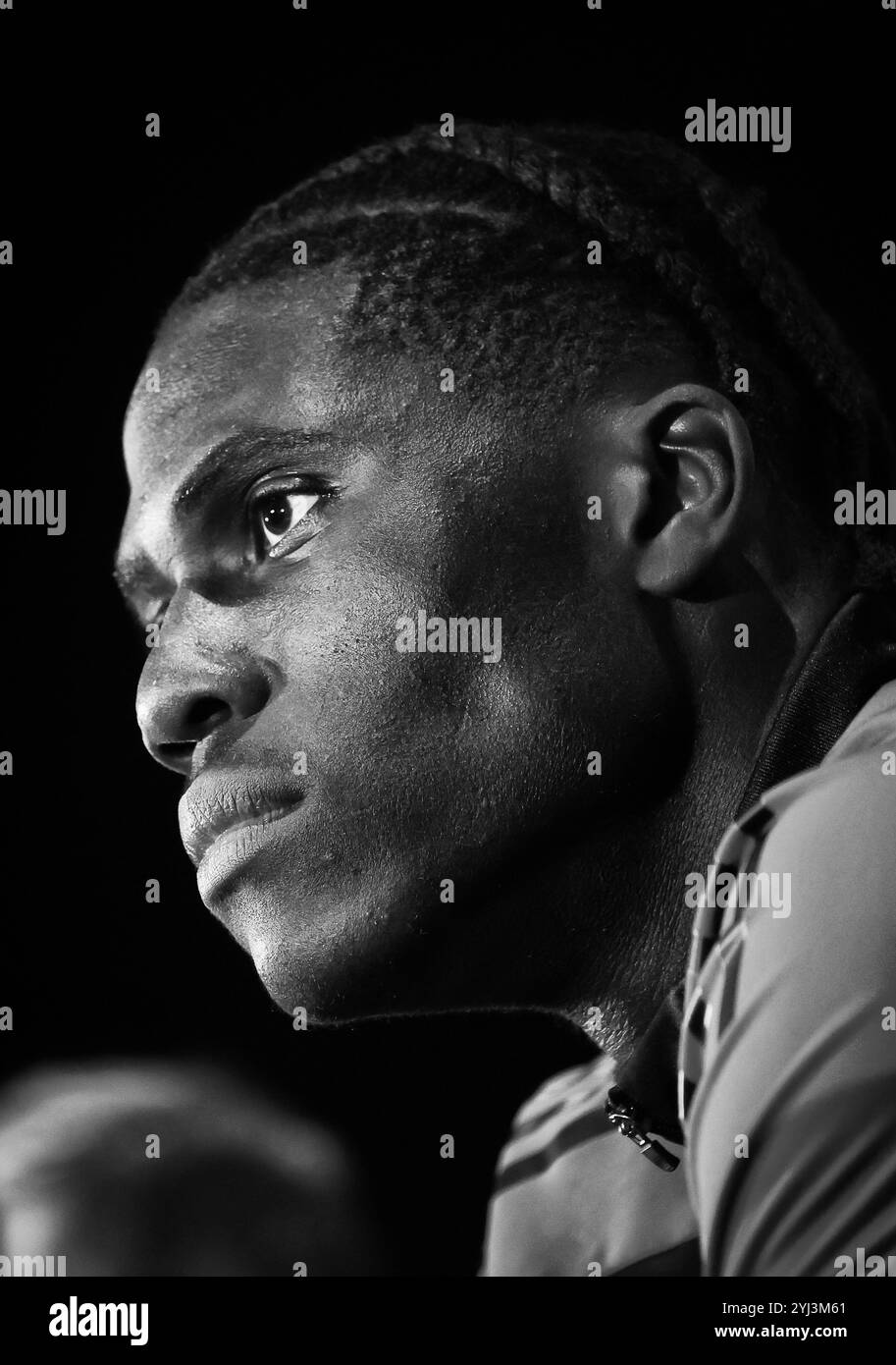 Tubize, Belgio. 13 novembre 2024. Amadou Onana belga nella foto durante una sessione di allenamento della nazionale belga dei Red Devils, in vista della partita di domani contro l'Italia nella fase a gironi della Nations League, mercoledì 13 novembre 2024 a Tubize. BELGA PHOTO VIRGINIE LEFOUR credito: Belga News Agency/Alamy Live News Foto Stock