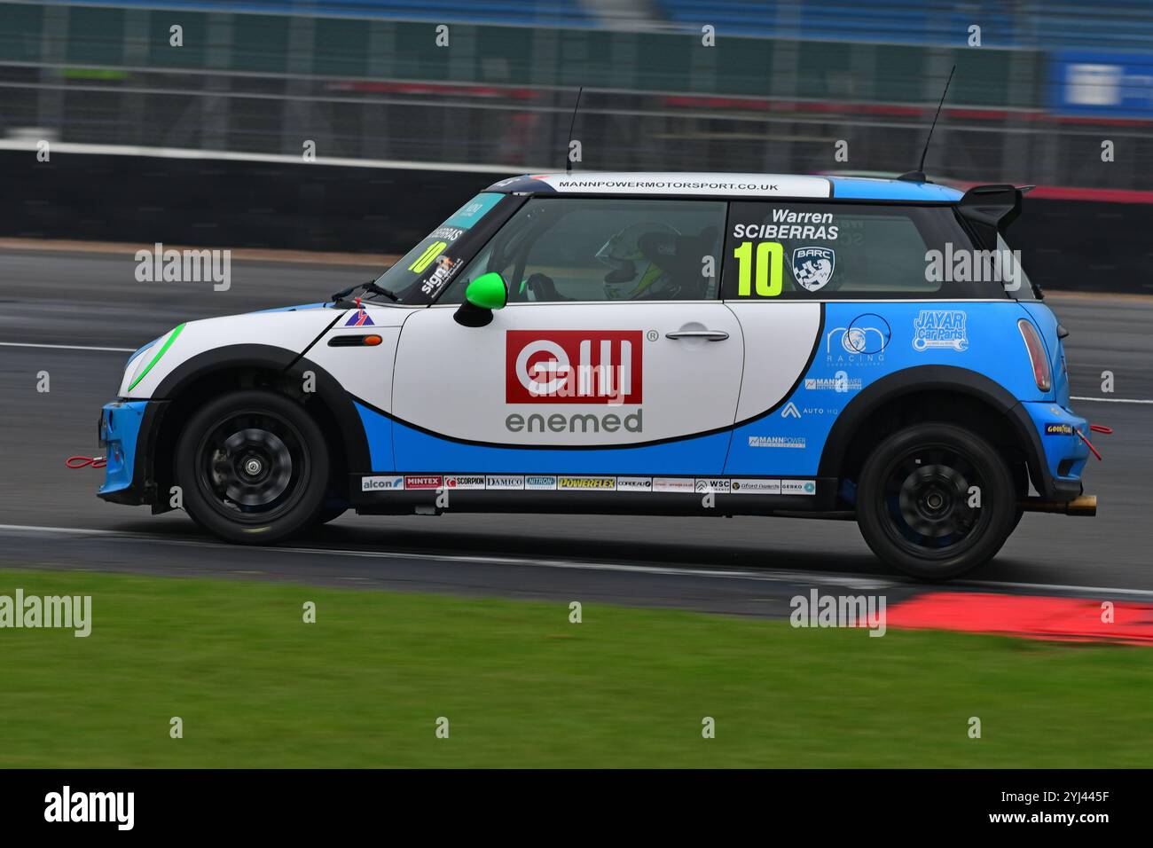 Warren Scibberas, Mannpower Motorsport, MINI Cooper, Vertu MINI Challenge Trophy 2024, gare di 20 minuti, gare monomarca, auto basate sulla R5 Foto Stock