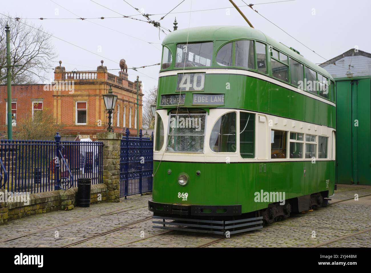 Crich, funivia, museo, villaggio, Foto Stock