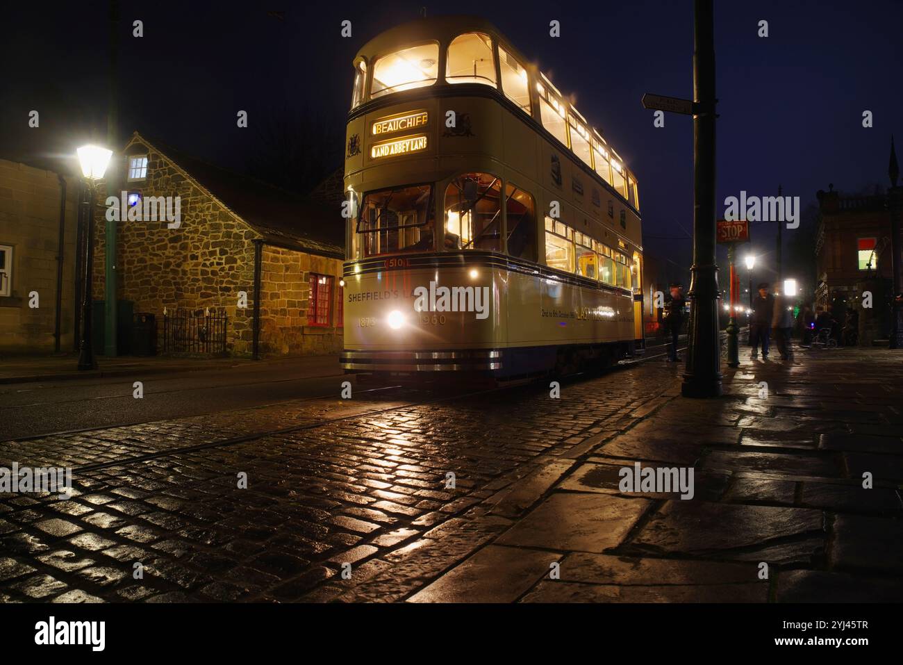 Crich, funivia, museo, villaggio, Foto Stock