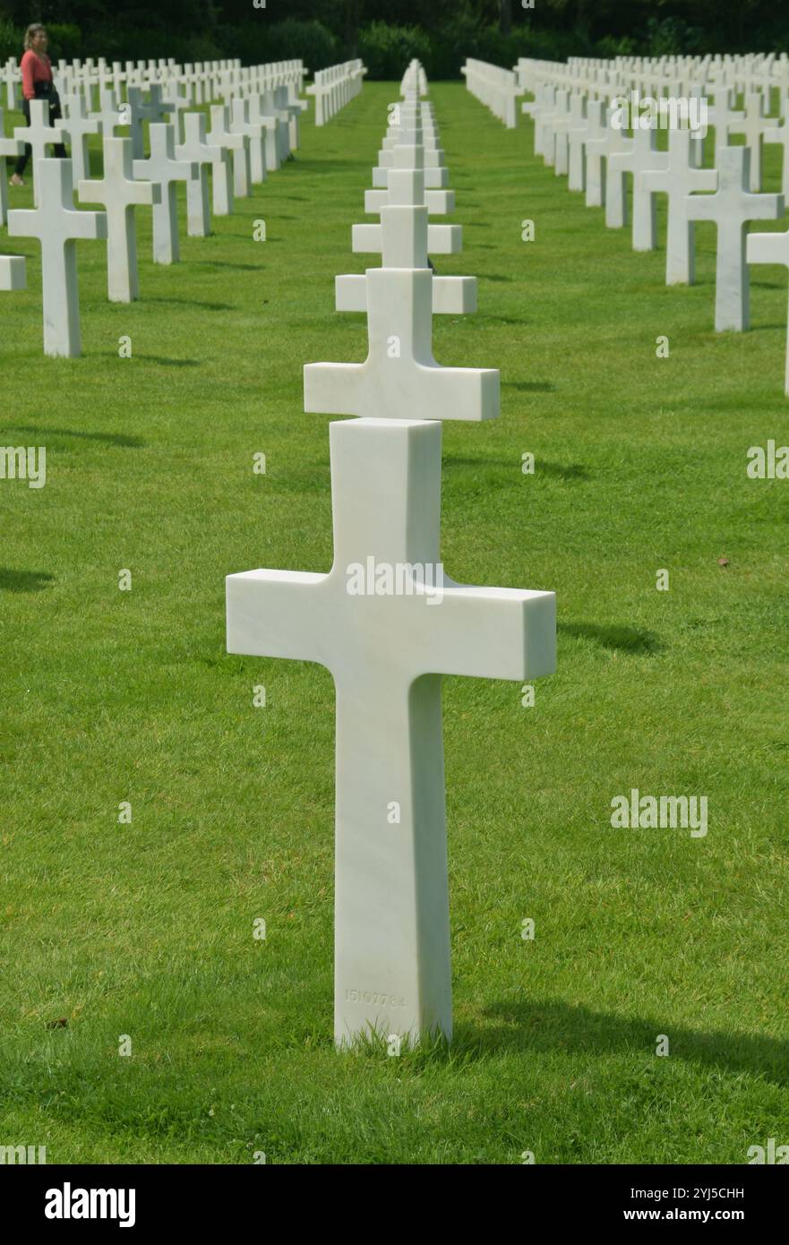 In Normandia, c'è il cimitero americano, britannico e tedesco per celebrare la memoria dei soldati morti nell'operazione Overlord D-Day durante il mondo Foto Stock