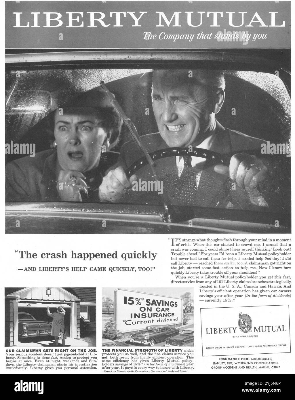 1956 annuncio Liberty Mutual Insurance Foto Stock