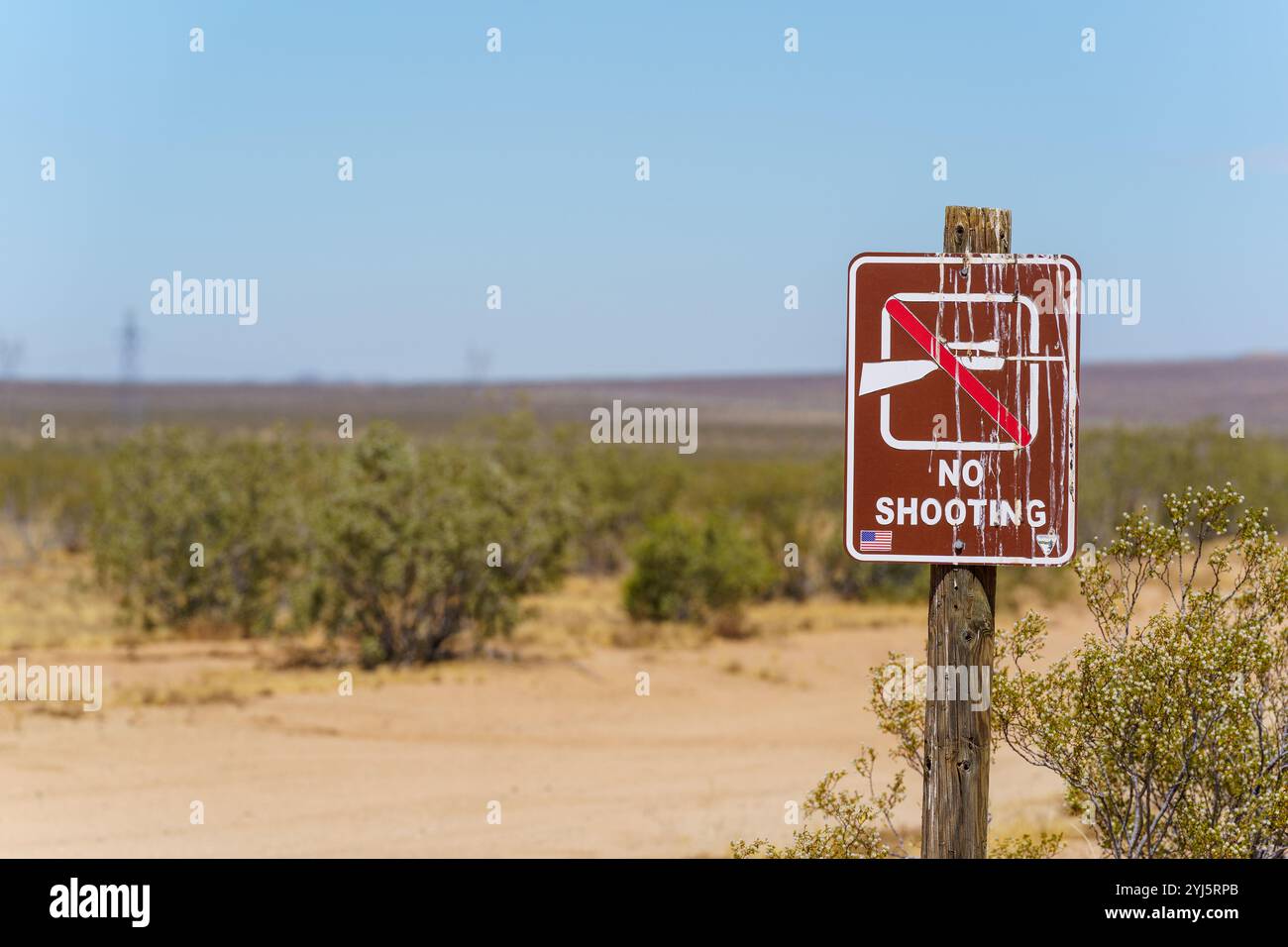 Nessun segno di tiro nel deserto con spazio per le copie Foto Stock
