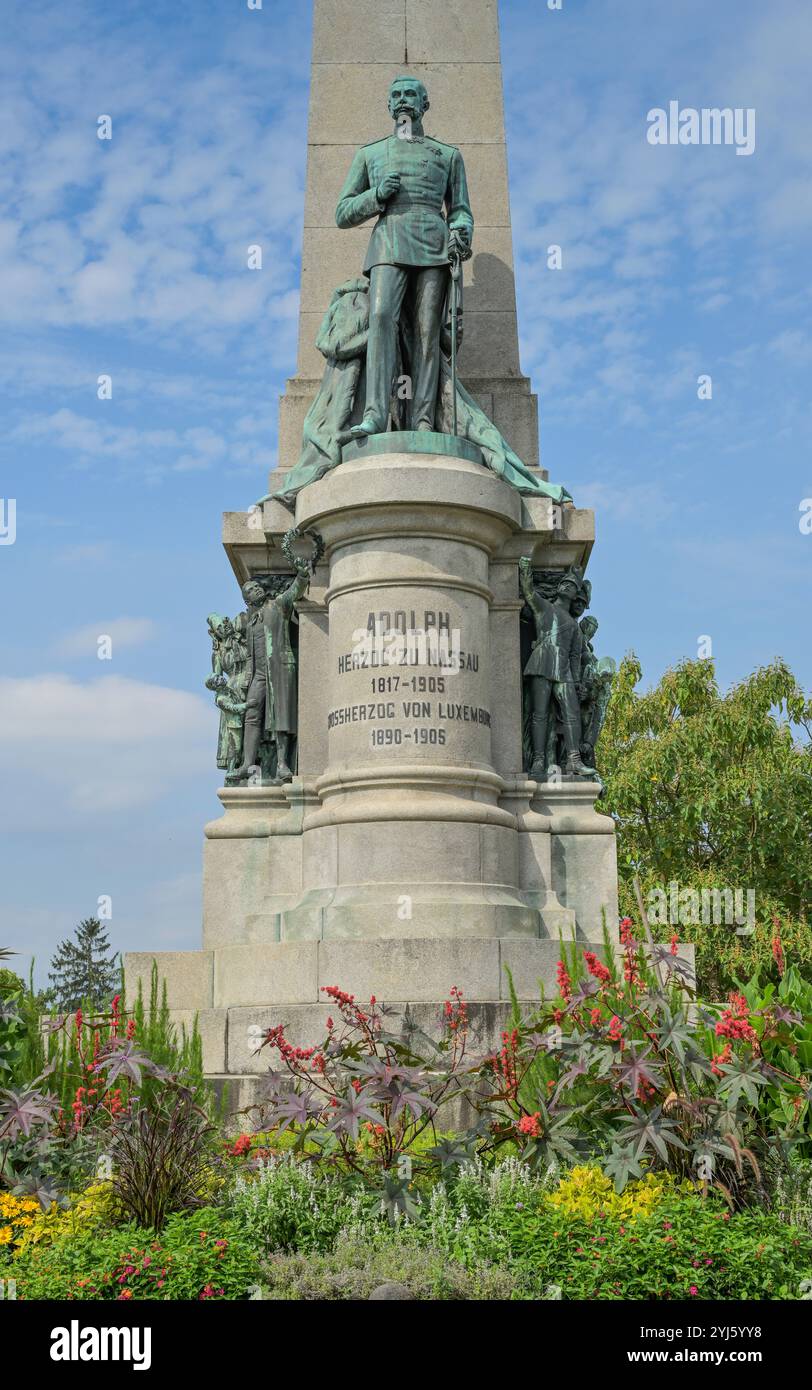 Herzog-Adolph-Denkmal, Landesdenkmal, Biebricher Allee, Adolfshöhe, Wiesbaden, Assia, Germania Foto Stock