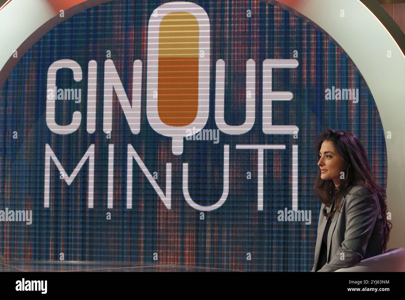 Roma, episodio di "5 minuti" in onda su Raiuno nella foto: Chiara Tramontano, sorella di Giulia Tramontano uccisa da Alessandro Impagnatiello, ospite di 5 minuti Foto Stock