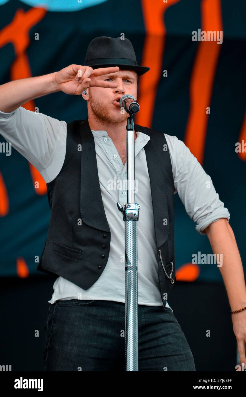 Olly Murs, V2013, Hylands Park, Chelmsford, Essex, Regno Unito - 18 agosto 2013 Foto Stock