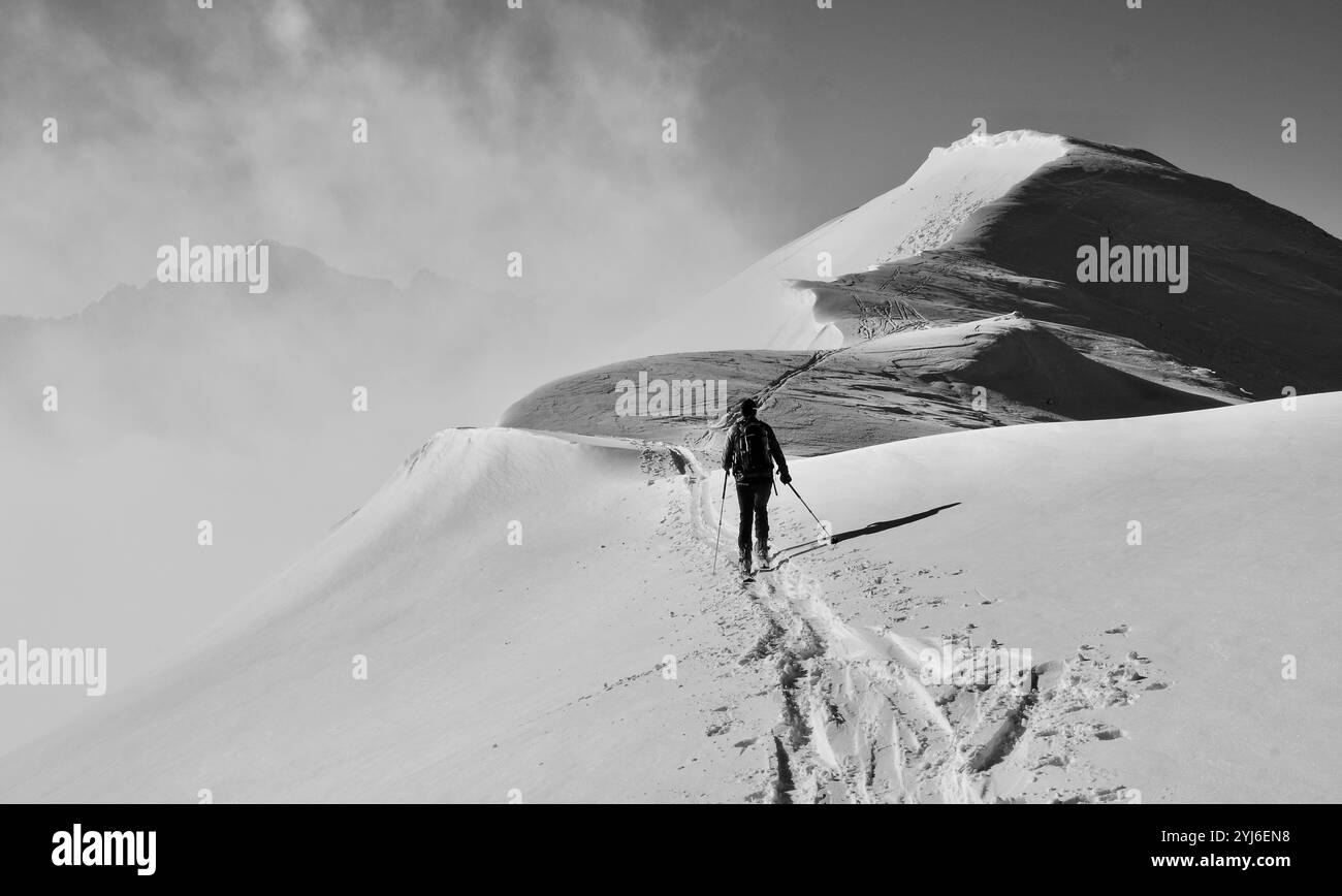 Skitour a Ochsenkopf da Achensee Foto Stock