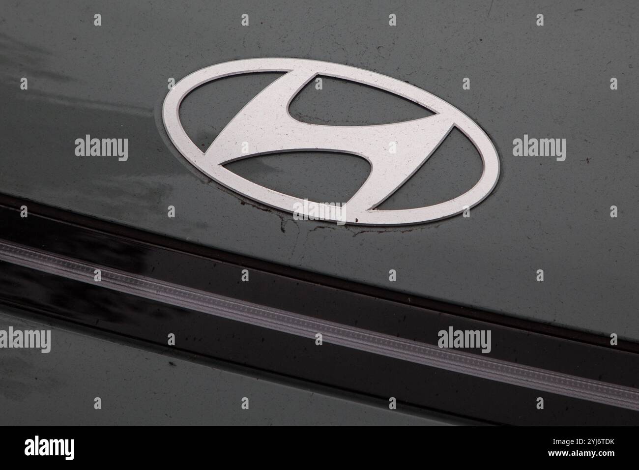 Logo Hyundai, a Southampton Foto Stock
