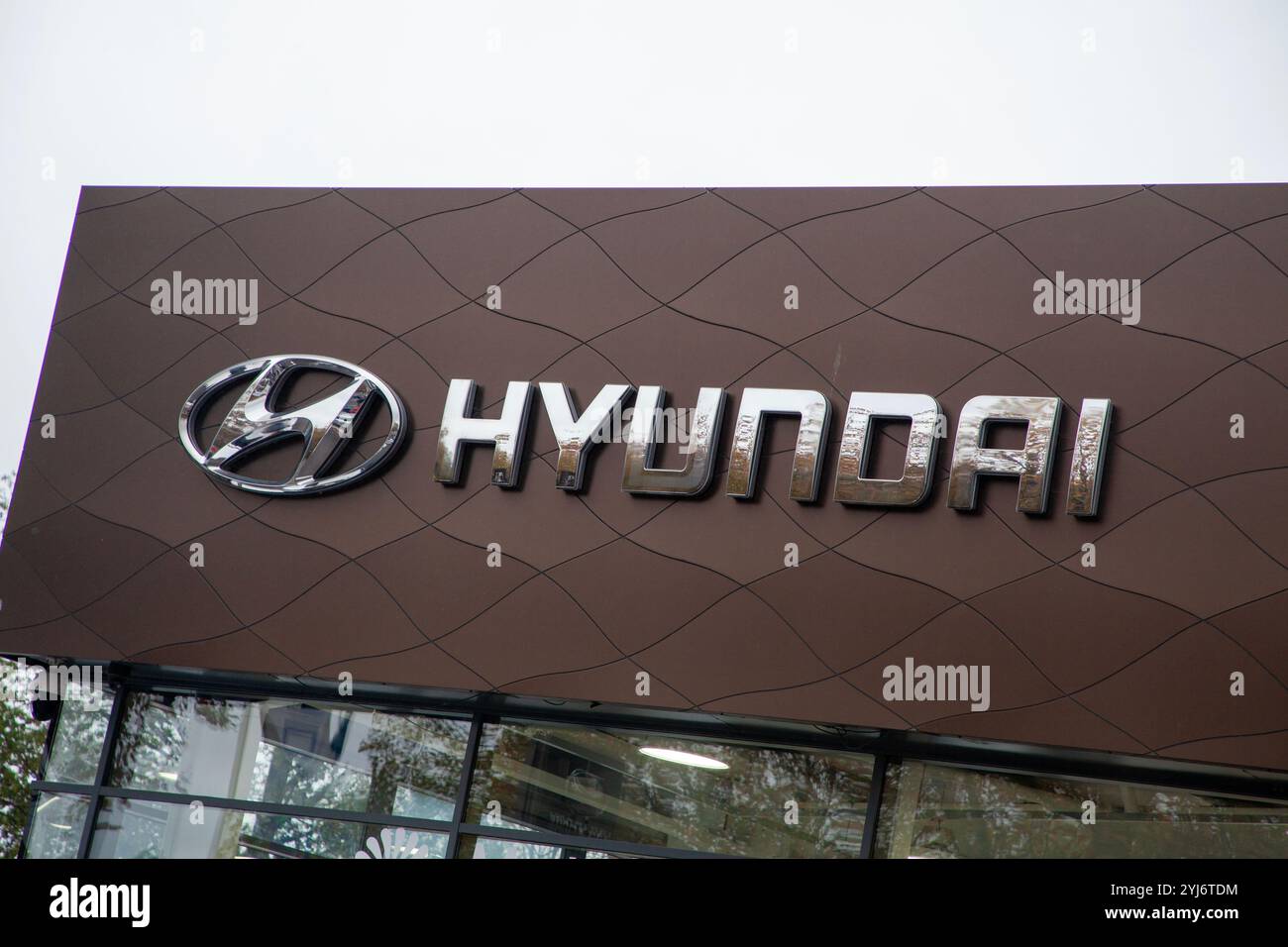 Logo Hyundai, a Southampton Foto Stock