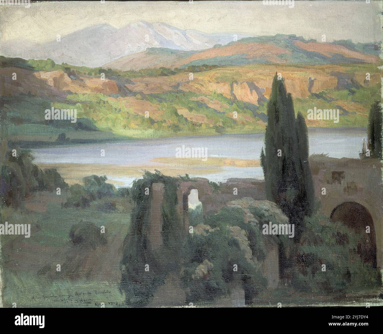 LAGO DE ALBANO. Autore: NOGUE JOSE. UBICAZIONE: BANCO DE ESPAÑA-COLECCION ARTE. MADRID. SPAGNA. Foto Stock