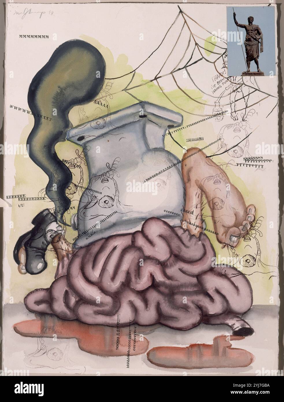 L'ARTISTA AUTOVENERANTE NON HA TEMPO PER I SOLDI - 1998. Autore: MANUEL OCAMPO. UBICAZIONE: GALERIA SOLEDAD LORENZO. MADRID. SPAGNA. AUGUSTO. CESAR. EMPERADOR AUGUSTO. CESAR AUGUSTO OCTAVIO. JULIO CESAR EMPERADOR. Foto Stock