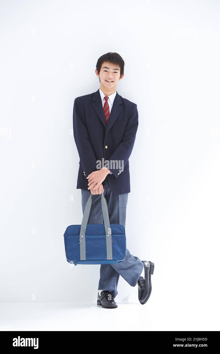 Studente di scuola superiore maschile Foto Stock