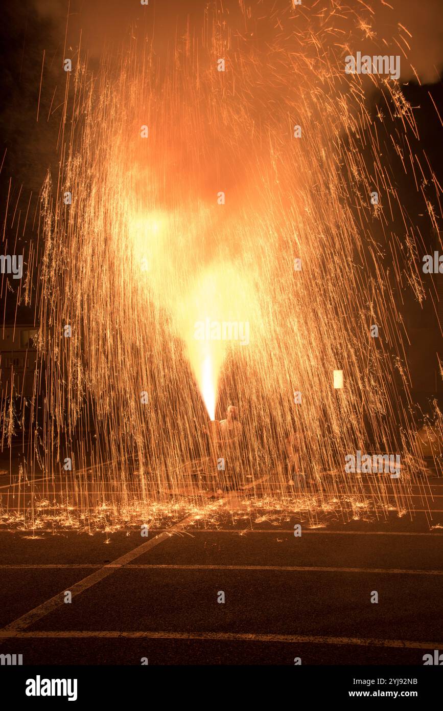 Fuochi d'artificio in una borsa Foto Stock