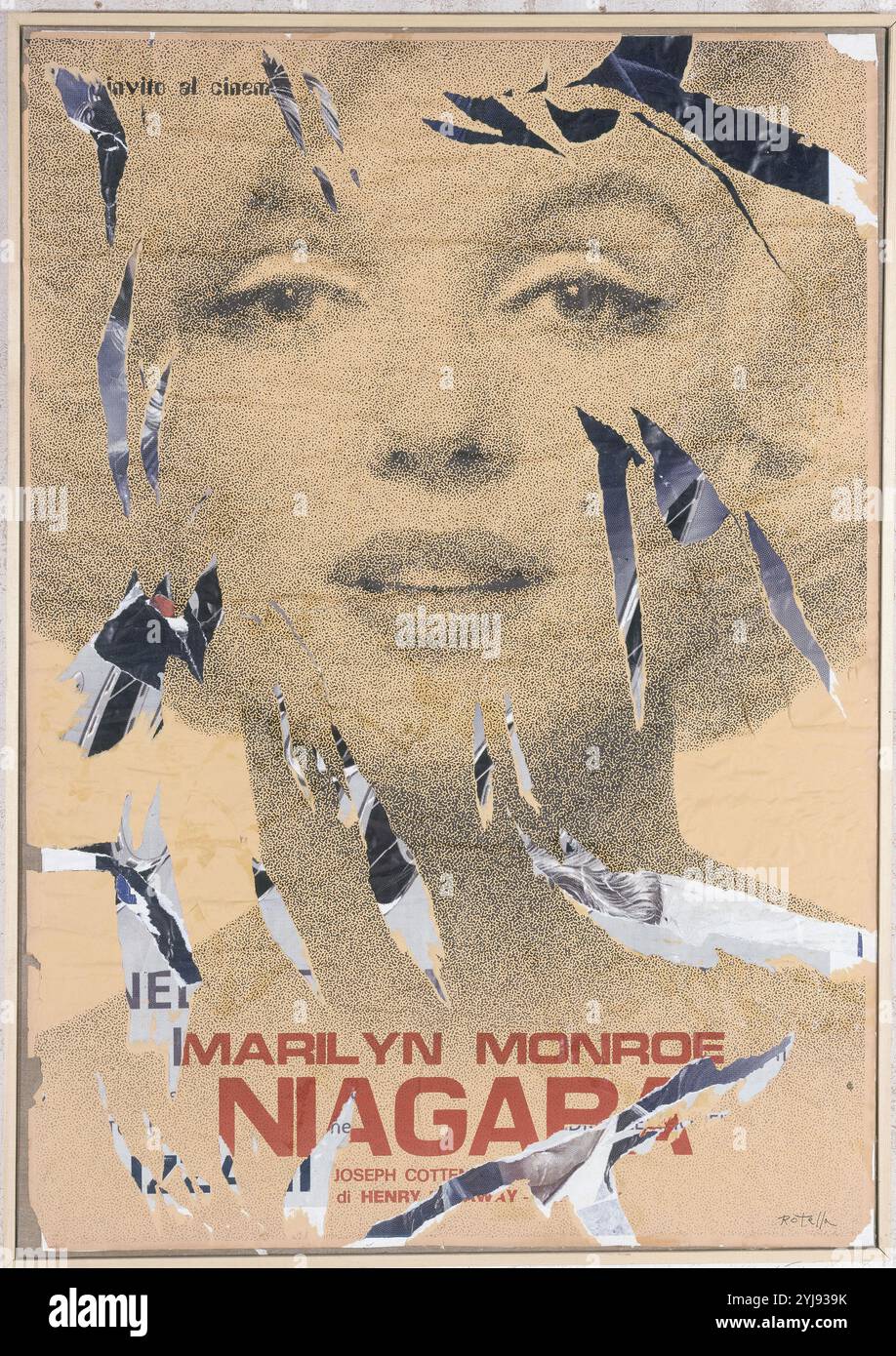 MARILYN LANGUIDA 1 - 1998 - 100X70 - DECOLLAGE. Autore: MIMMO ROTELLA. Luogo: RITIRO PRIVATO. MADRID. SPAGNA. Foto Stock