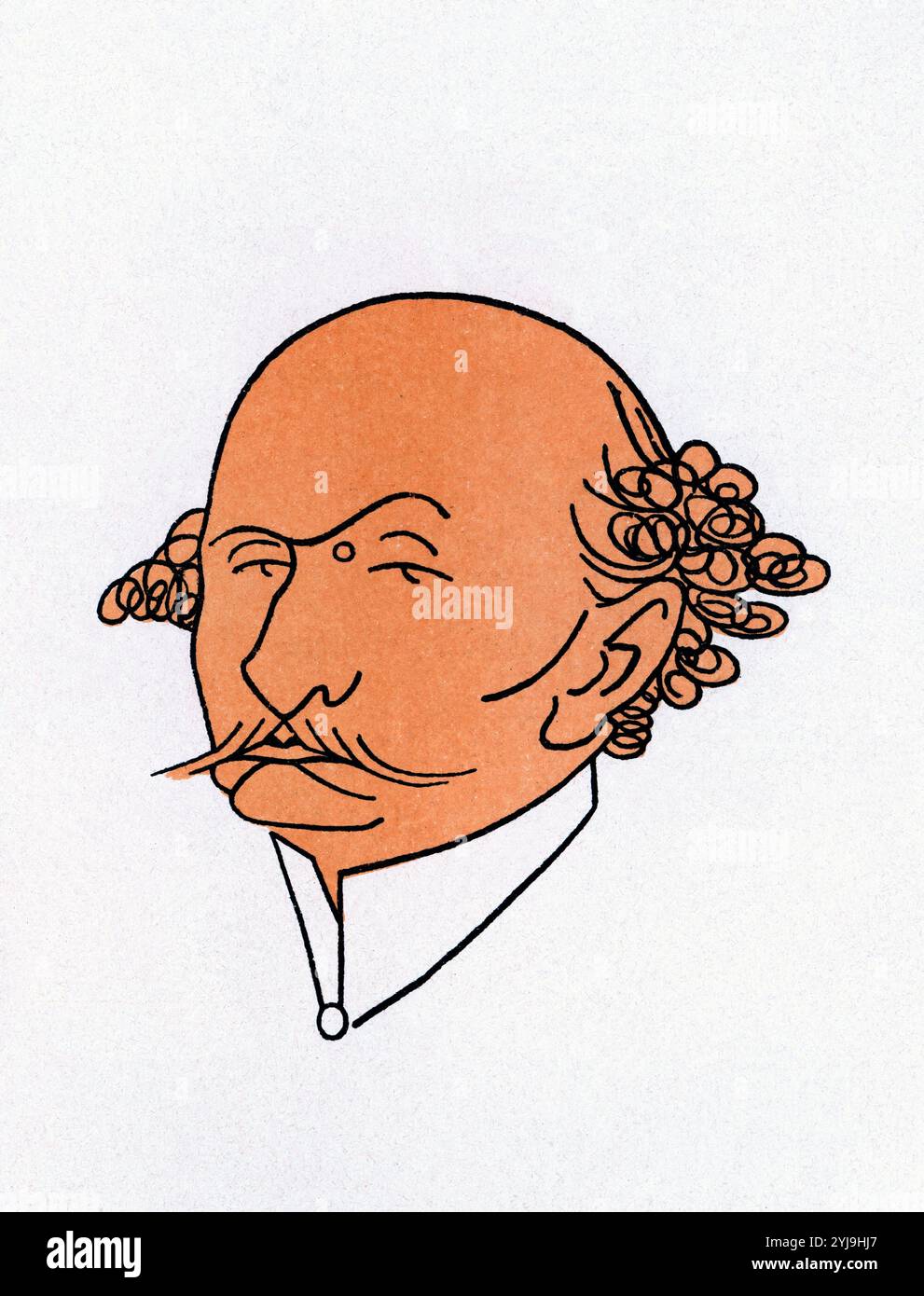 Caricatura de Eduardo dato Iradier (la Coruña, 1856-Madrid, 1921). Abogado y político conservador español, fue ministro de Gobernación durante la regencia de María Cristina de Habsburgo-Lorena y presidente del Consejo de Ministros, ministro de Gracia y Justicia, ministro de Estado y ministro de Marina durante el reinado de Alfonso XIII. Año 1911. AUTORE: ROMÁN BONET SINTES 'BON'. Foto Stock