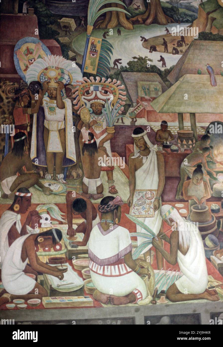 AFFRESCHI. Autore: DIEGO RIVERA. Posizione: PALACIO NACIONAL. CITTÀ DEL MESSICO. CIUDAD DE MEXICO. Foto Stock