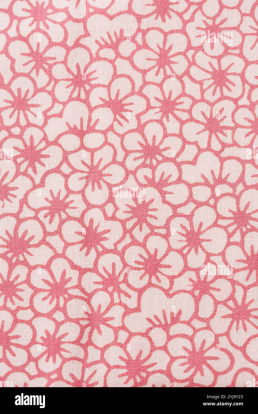 Panno rosa con motivi di prugne Foto Stock