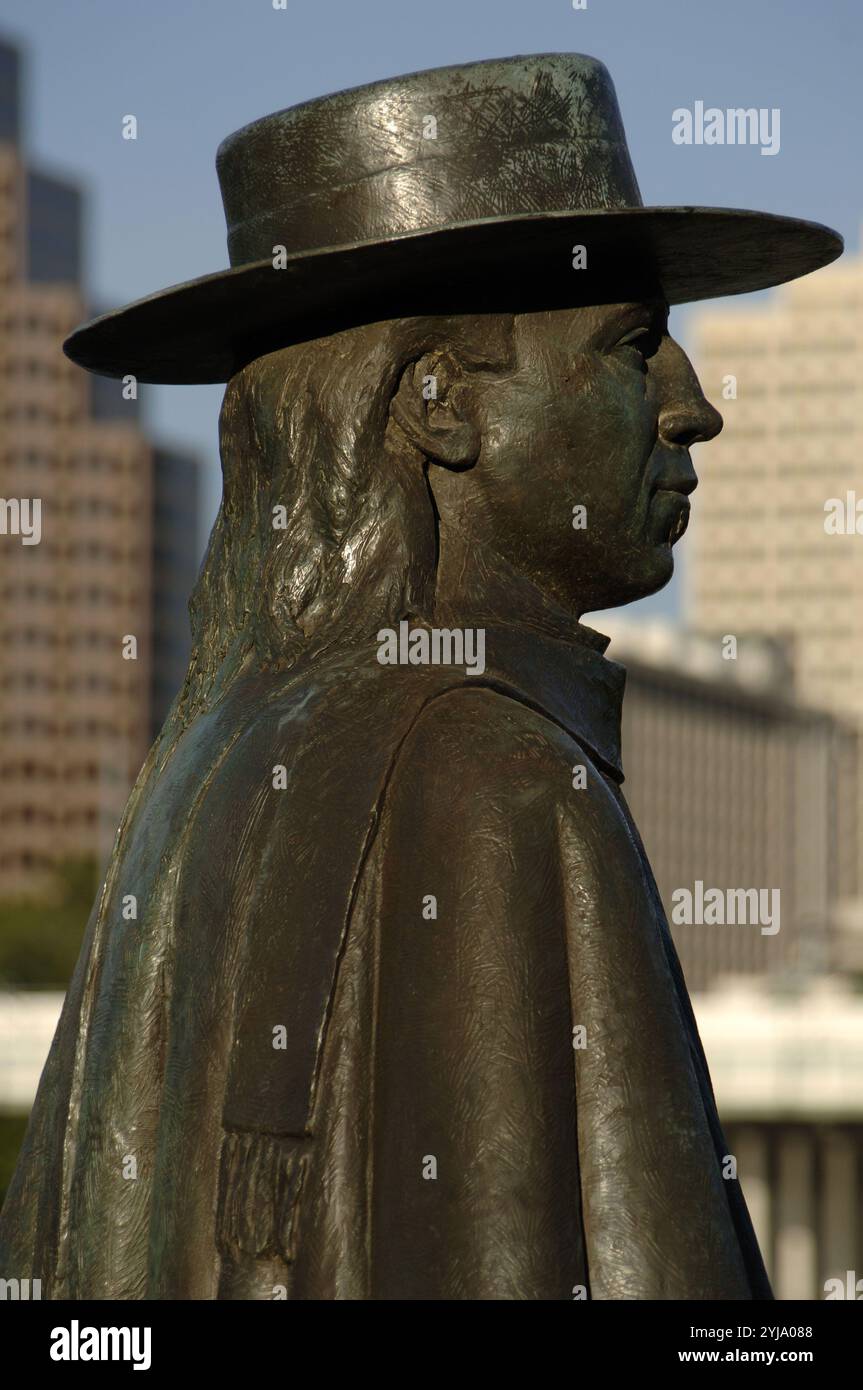 Stevie Ray Vaughan (1954-1990). Y Guitarrista cantante estadounidense. Memorial de Stevie Ray Vaughan, 1994, obra de Ralph Helmick (n.1952). Austin. Estado de Texas. Estados Unidos. Foto Stock