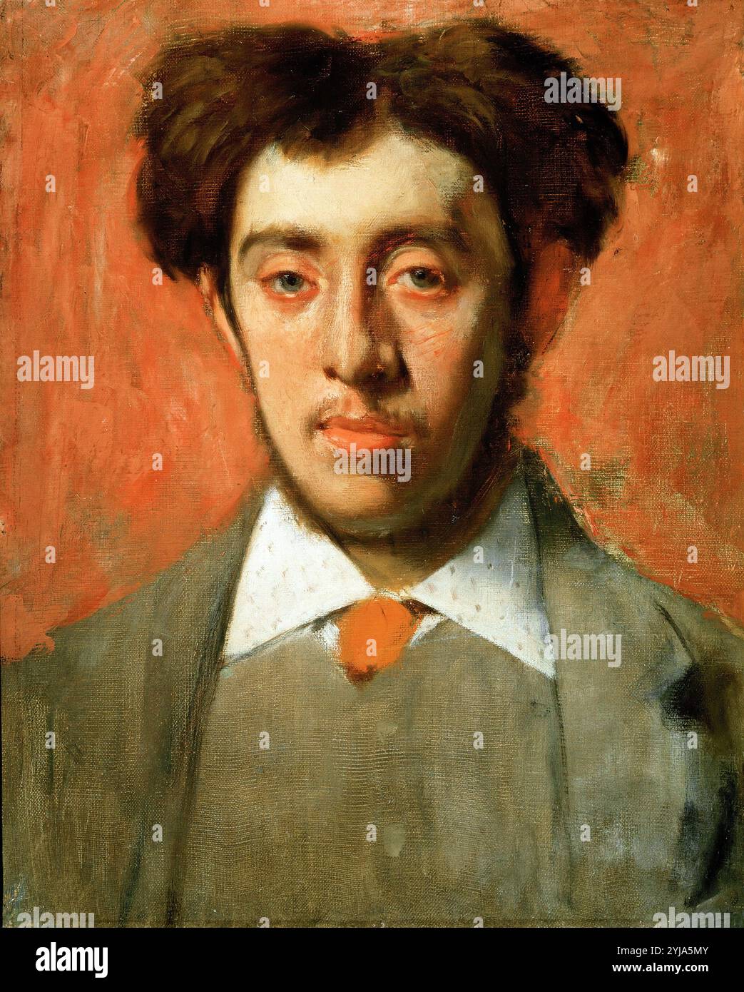 Edgar Degas / "Ritratto di Albert Melida", 1864, olio su tela, 44 x 33 cm. Museo: MUSEO BONNAT, Bayona, Francia. Foto Stock