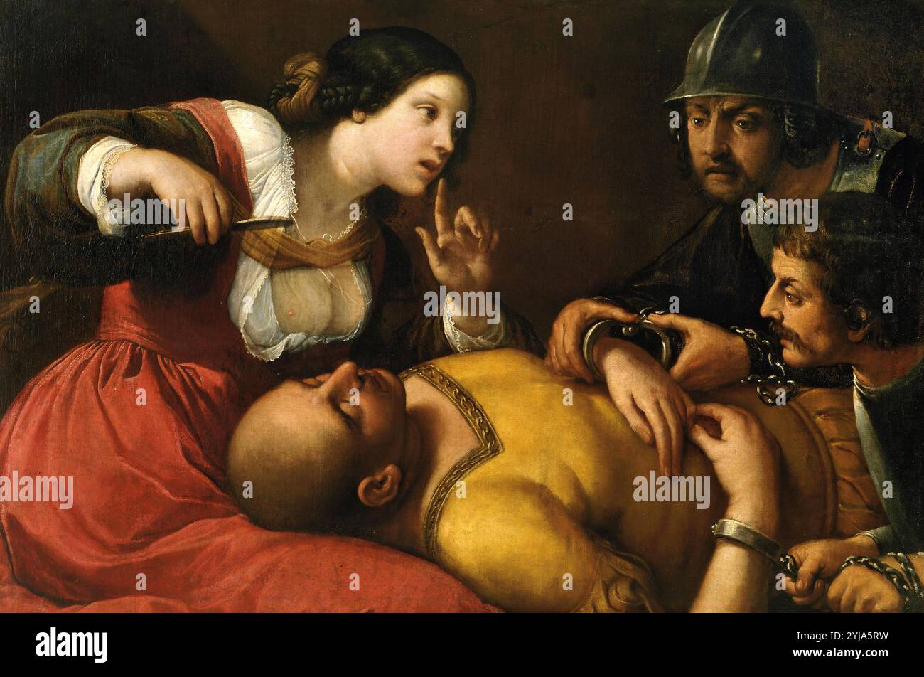 Caravaggio / "Sansone e Delilah", olio su tela. Museo: Hospital de Talavera, MANCHESTER, SPAGNA. Foto Stock