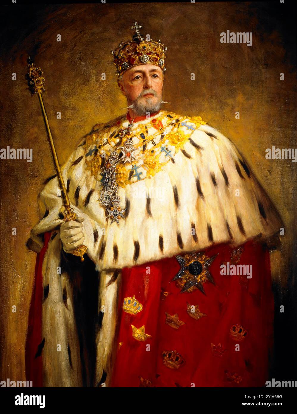Re Oscar II Federico di Svezia 1829-1907. MUSEO: CASTELLO DI GRIPSHOLM, SVEZIA. Autore: OSCAR BJORCK. Foto Stock