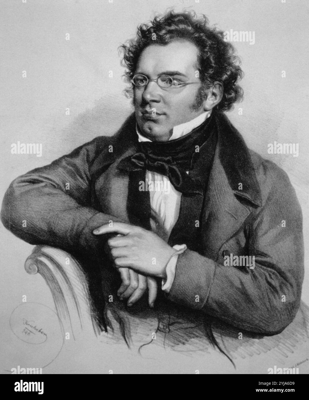 Franz Peter Schubert (1797-1828) incisione XIX secolo. Museo: Museen der Stadt, VIENA, AUSTRIA. FRANZ SCHUBERT. Foto Stock