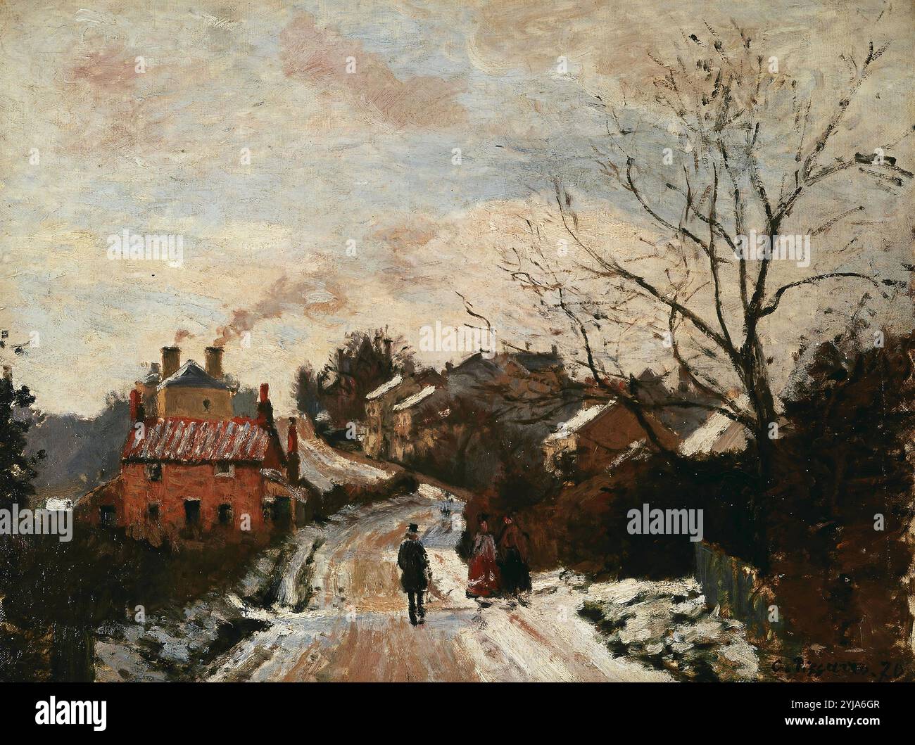 Camille Pissarro / 'Fox Hill, Upper Norwood', 1870, olio su tela, 35 x 45 cm. Museo: NATIONAL GALLERY, LONDRES, Regno Unito. Foto Stock