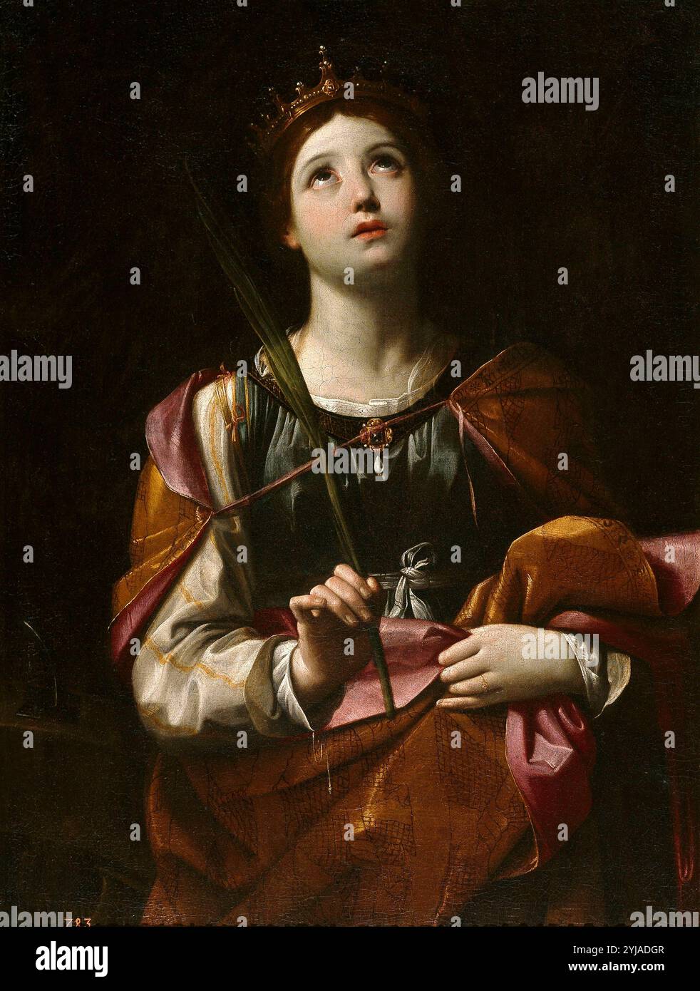 Guido reni / "Santa Caterina", CA. 1606, Scuola Italiana, olio su tela, 98 cm x 75 cm, P00230. MUSEO: MUSEO DEL PRADO, MADRID, SPAGNA. SANTA CATALINA. Foto Stock