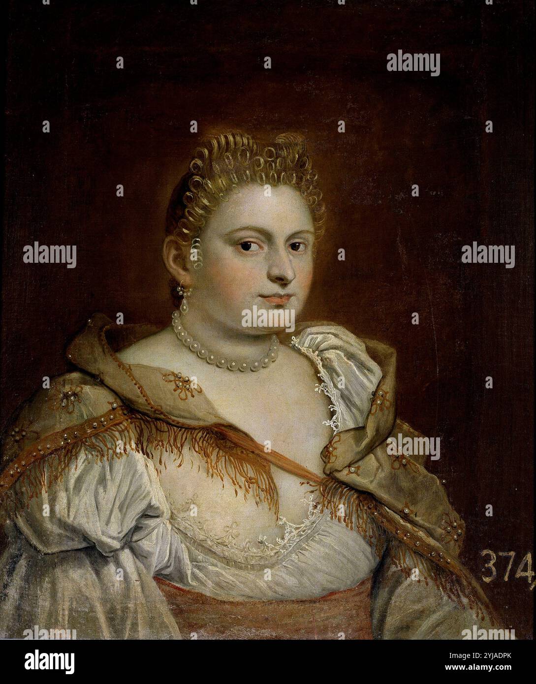 Marietta Robusti Tintoretta / "Signora veneziana", XVI secolo, Scuola Italiana, tela, 77 cm x 65 cm, P00400. MUSEO: MUSEO DEL PRADO, MADRID, SPAGNA. Foto Stock