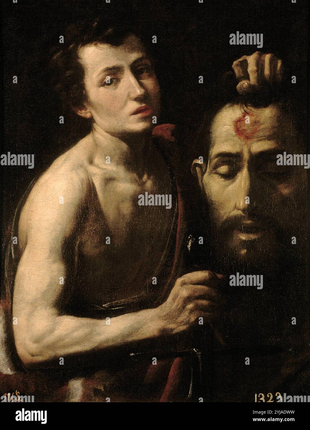 Tanzio da Varallo / "David con la testa di Golia", primo quarto del XVII secolo, Scuola Italiana, tela, 75 cm x 60 cm, P00567. MUSEO: MUSEO DEL PRADO, MADRID, SPAGNA. Foto Stock