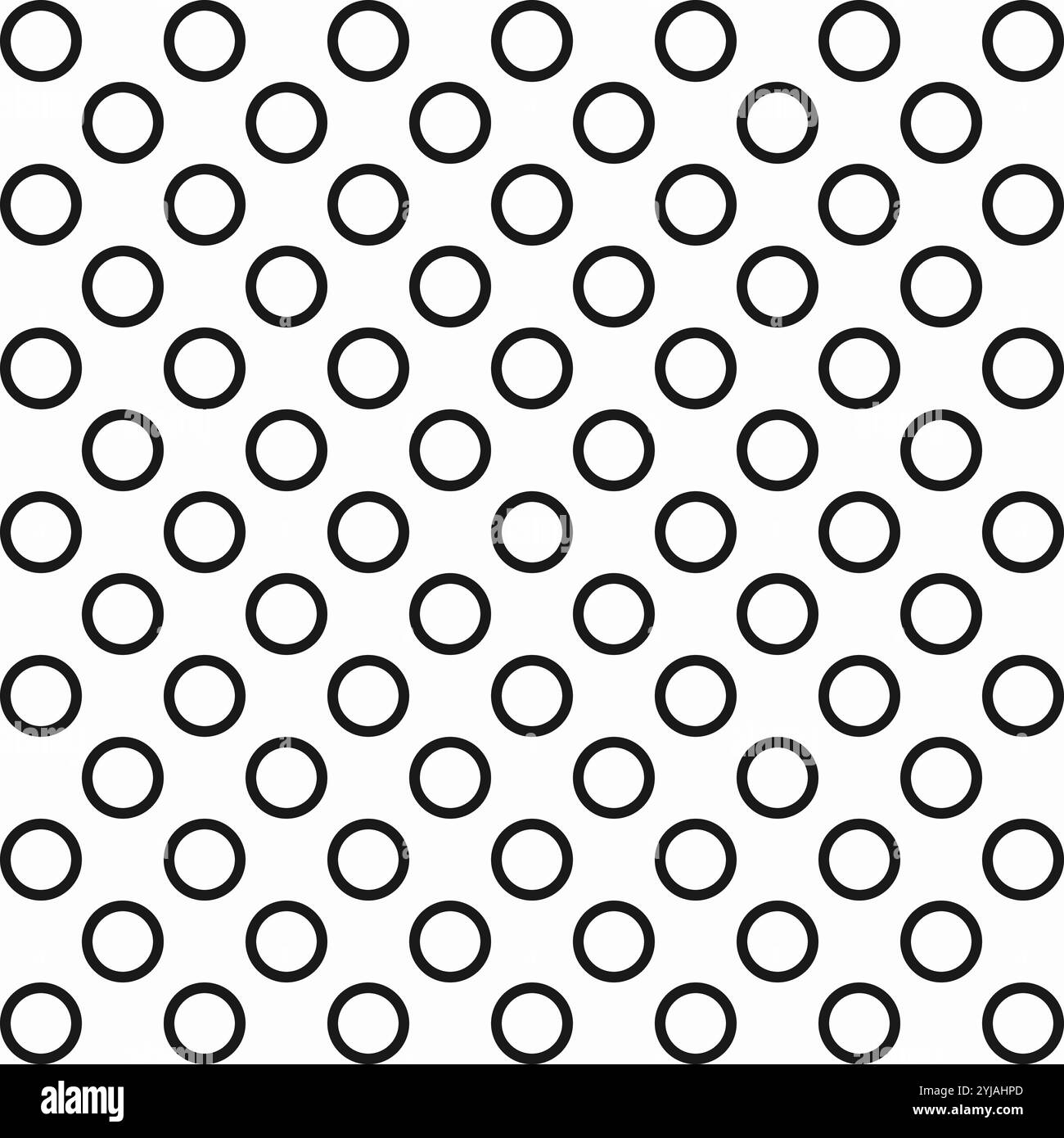 Sfondo geometrico astratto senza cuciture con cerchi. Moderno motivo vettoriale minimalista con griglia circolare, pois polka, reticolo, rete o rete. Nero e W Illustrazione Vettoriale