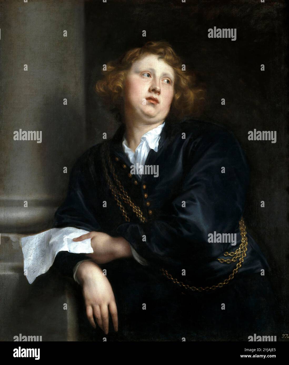 Antonio van Dyck / "Ritratto del musicista Henricus Liberti", 1627-1632, Scuola fiamminga, olio su tela, 107 cm x 97 cm, P01490. MUSEO: MUSEO DEL PRADO, MADRID, SPAGNA. ENRIQUE LIBERTI. Foto Stock