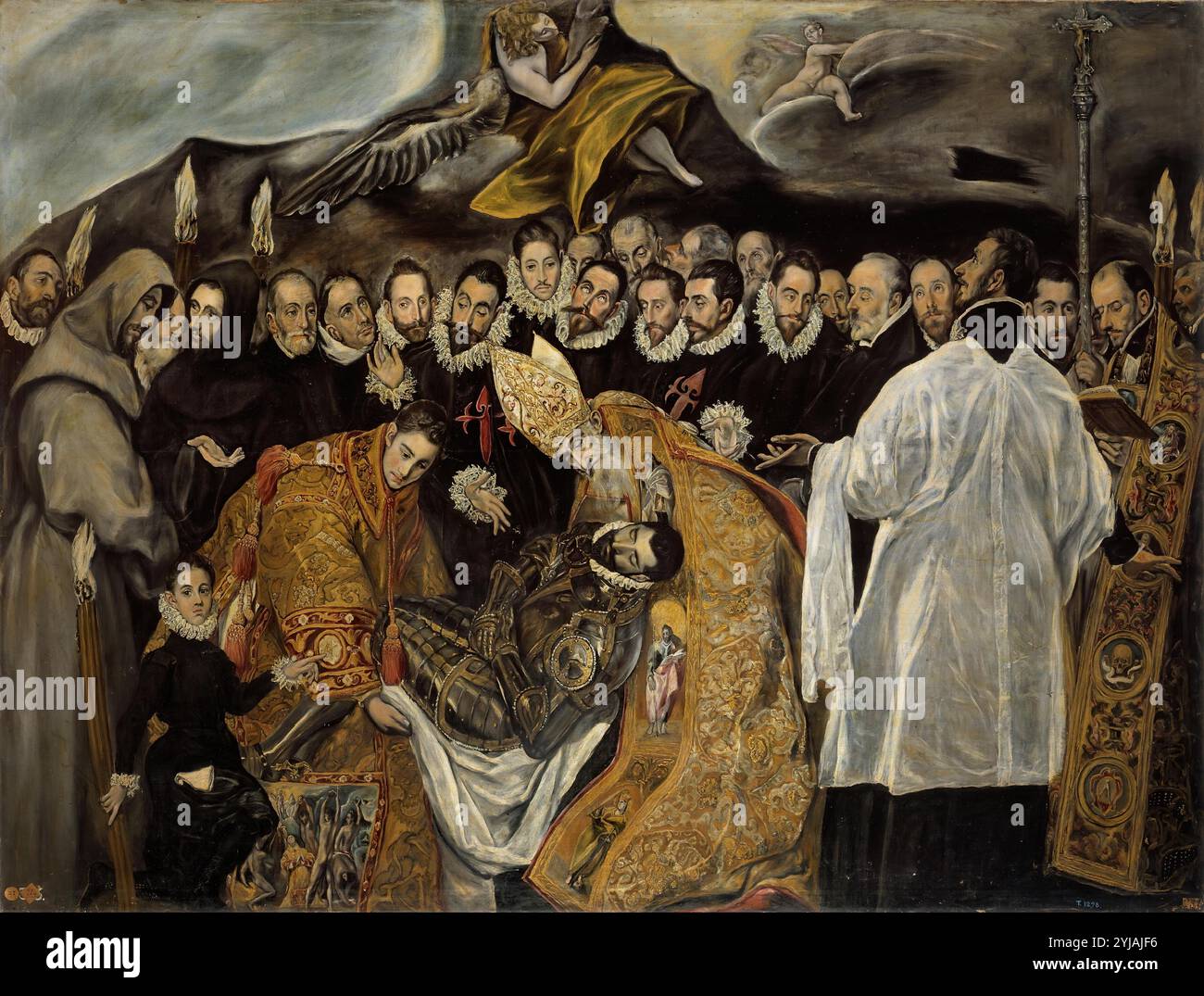 Anonimo (Copy de El Greco) / "la sepoltura del conte di Orgaz (dettaglio)", ca. 1625, Scuola spagnola, olio su tela, 188 cm x 248 cm, P00830. MUSEO: MUSEO DEL PRADO, MADRID, SPAGNA. Foto Stock