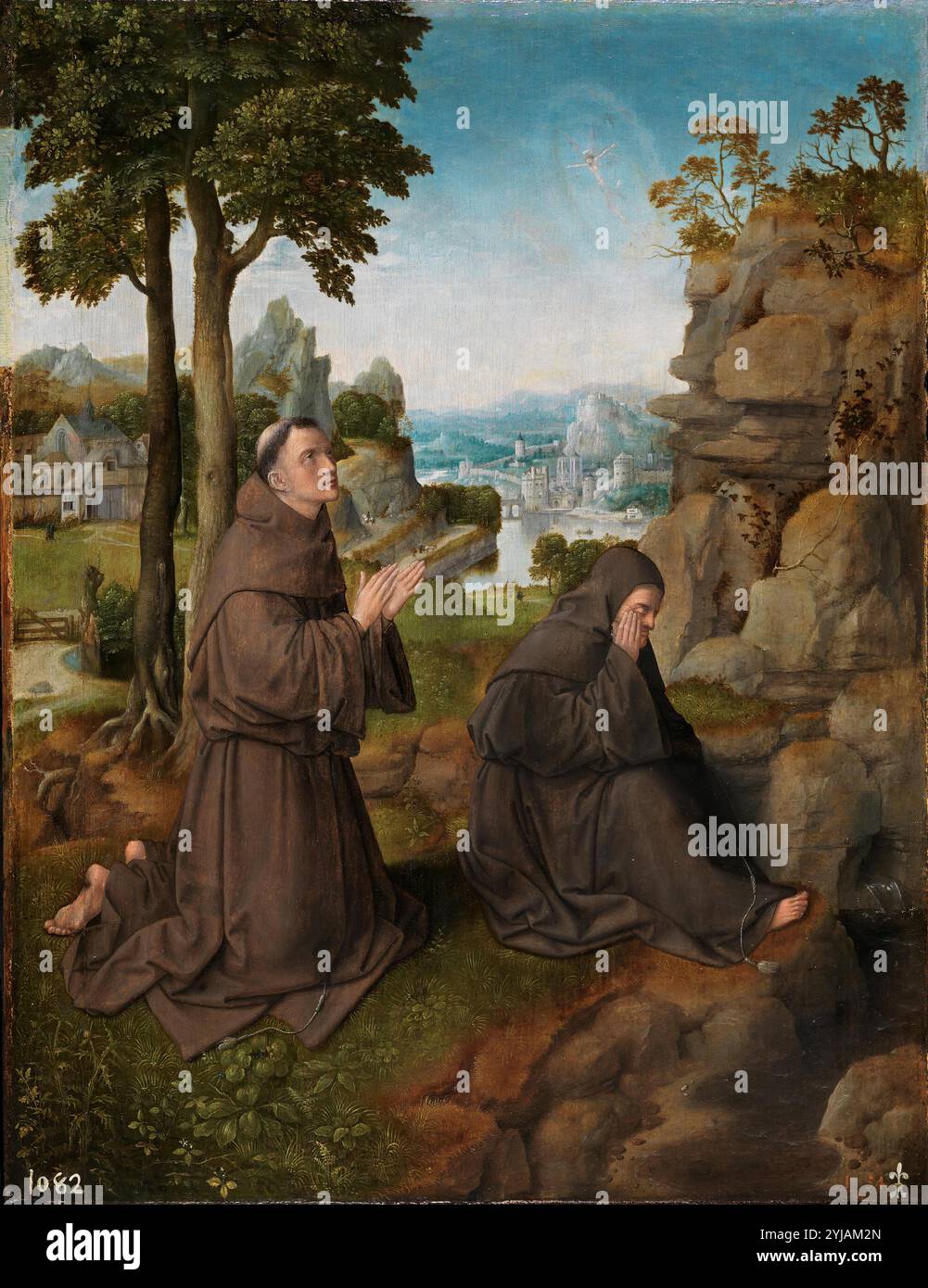 Maestro de Hoogstraten / 'San Francisco de Asís recibiendo los estigmas', CA. 1510, Scuola fiamminga, olio su pannello, 47 cm x 36 cm, P01617. MUSEO: MUSEO DEL PRADO, MADRID, SPAGNA. Foto Stock