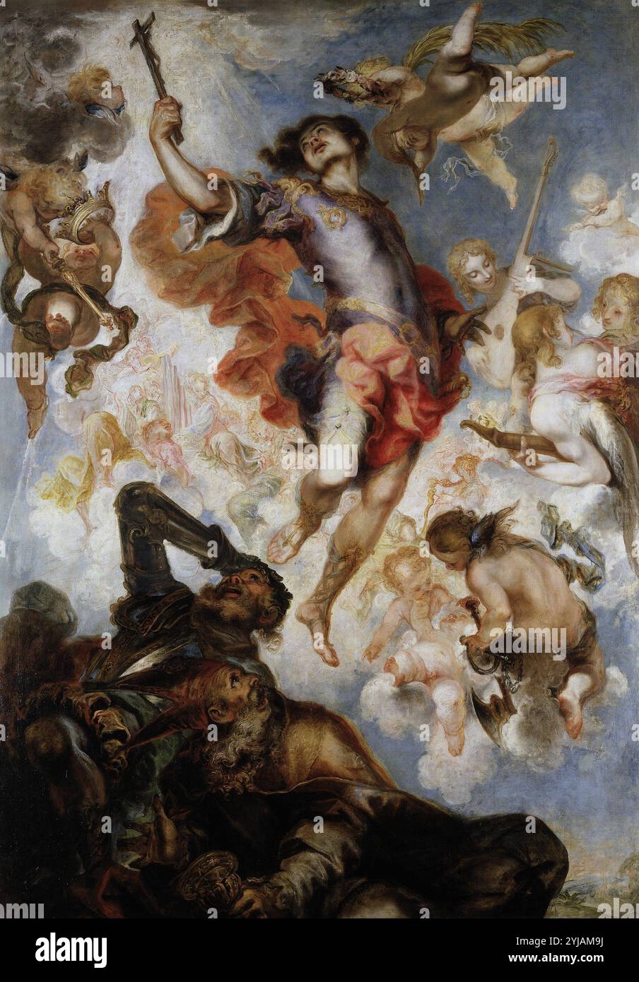 Francisco de Herrera el Mozo / "il trionfo di Sant'Ermenegild", 1654, Scuola spagnola, olio su tela, 326 cm x 228 cm, P00833. MUSEO: MUSEO DEL PRADO, MADRID, SPAGNA. Foto Stock