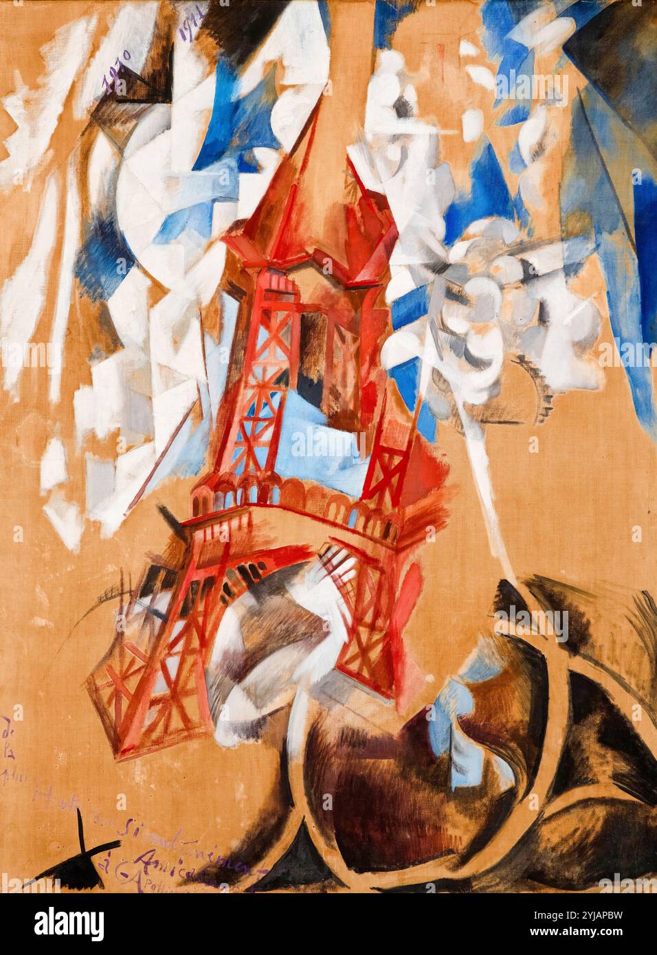 Robert Delaunay, la Tour Eiffel, (Torre Eiffel, Parigi), pittura ad olio su tela, 1910-1911 Foto Stock
