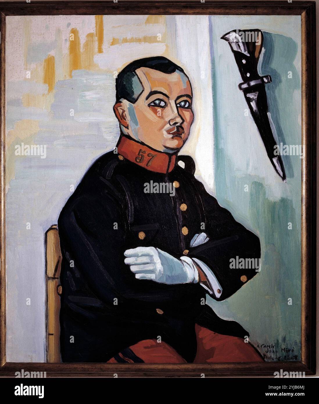 MIRO , Joan. PINTOR ESPAÑOL. Barcellona 1893 - 1983. OLEO DE ENRIC RICART , año 1916. FUNDACION Joan Miro. Barcellona. Foto Stock