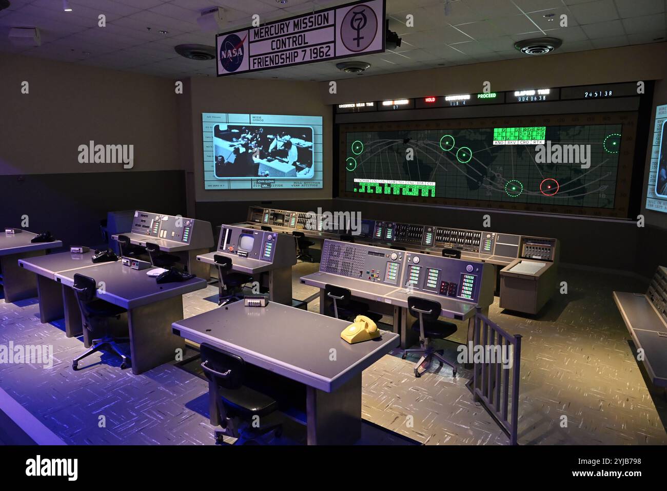 Sala di controllo missione Mercury - 1962 amicizia 7 Foto Stock