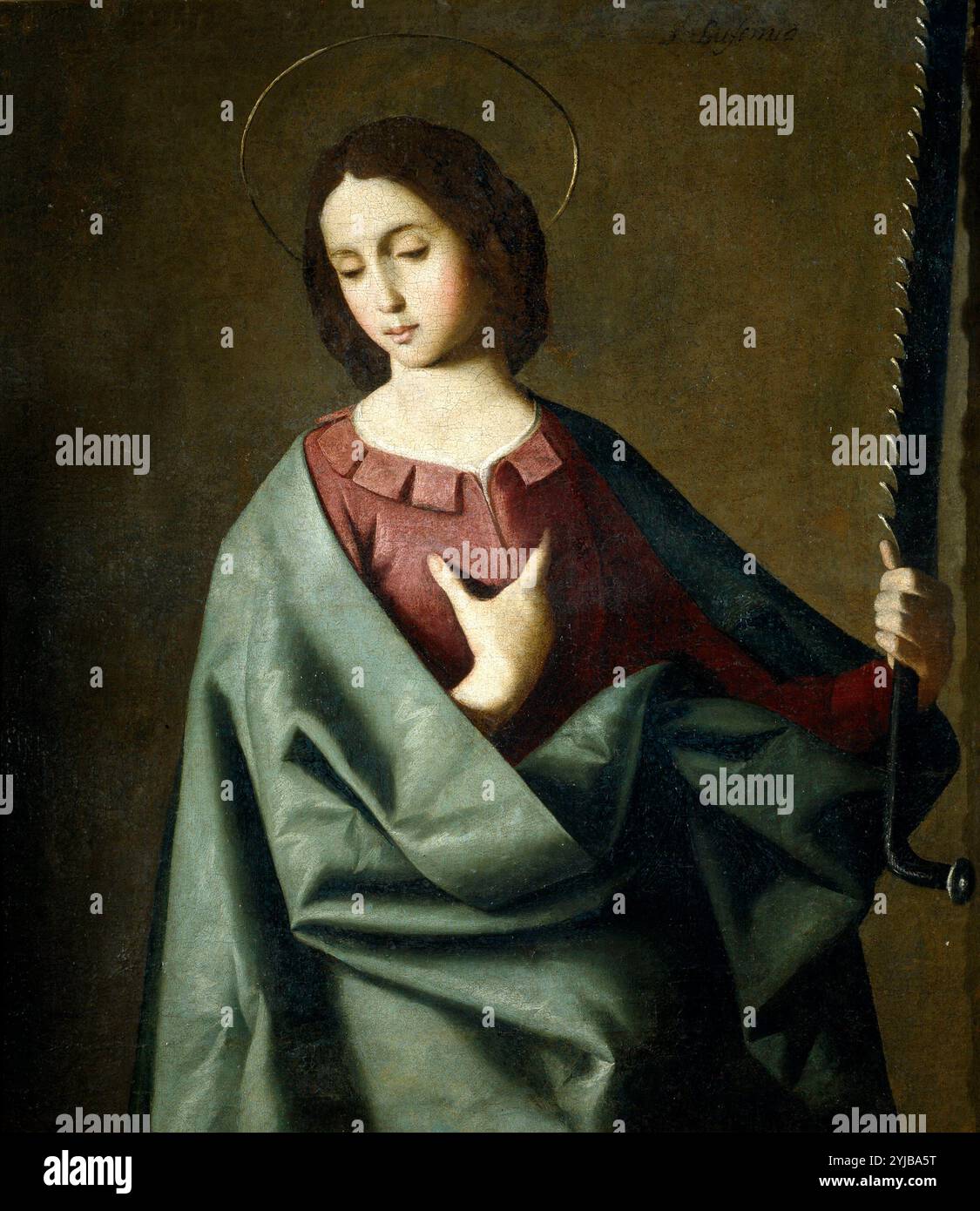 Francisco de Zurbarán / "Saint Eufemia", CA. 1637, Scuola spagnola, olio su tela, 83 cm x 73 cm, P03148. MUSEO: MUSEO DEL PRADO, MADRID, SPAGNA. Foto Stock